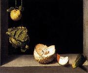 Juan Sanchez Cotan Stilleben mit Quitte, Kohl, Melone und Gurke oil painting
